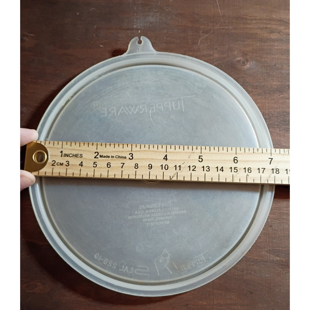 Tupperware Replacement Lid X Clear Translucent Round Seal 227-19 Made in USA
